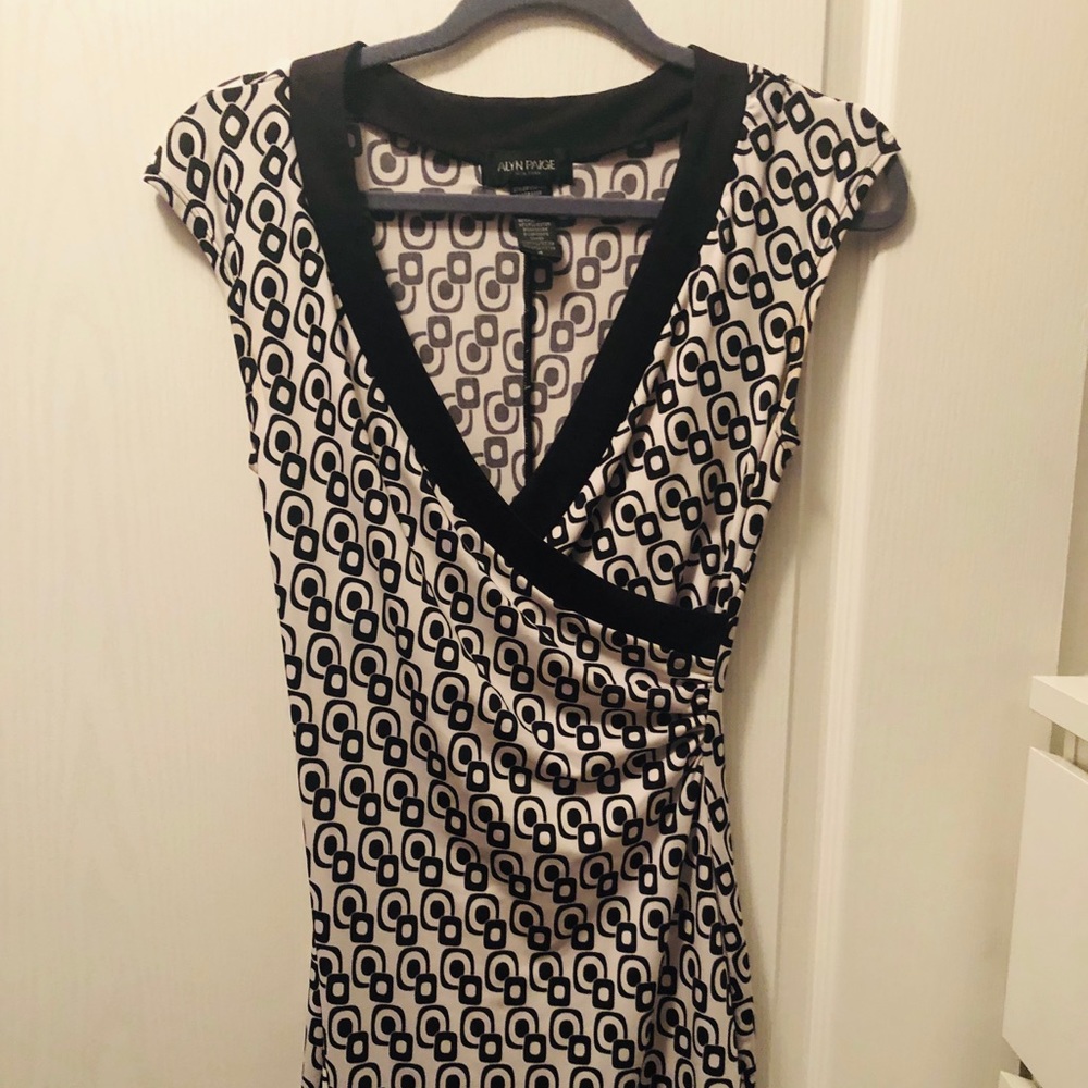 Retro Black and white Wrap Dress
